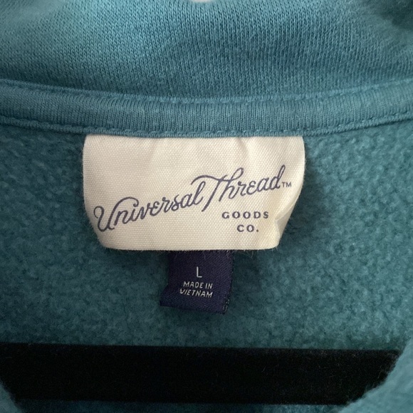 Universal Threads women’s large turquoise cropped zip-up sweatshirt - Picture 3 of 4